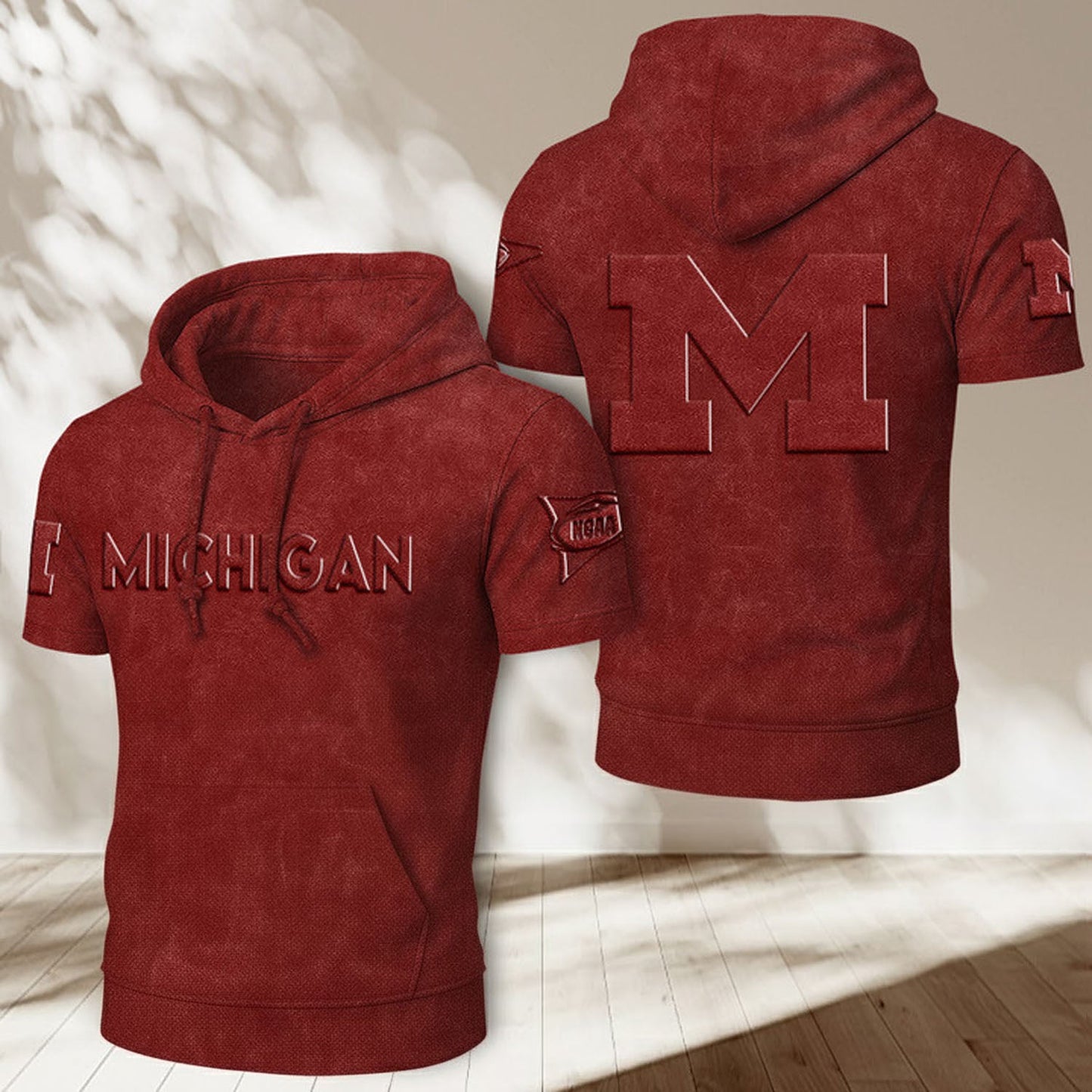 UM x NCAA Half Sleeve Hoodie T-Shirt DatND ThuongNH
