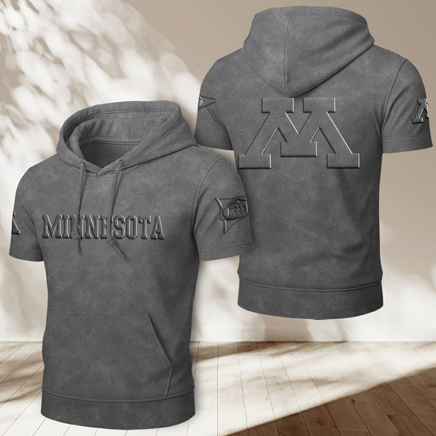 UMN x NCAA Half Sleeve Hoodie T-Shirt DatND ThuongNH