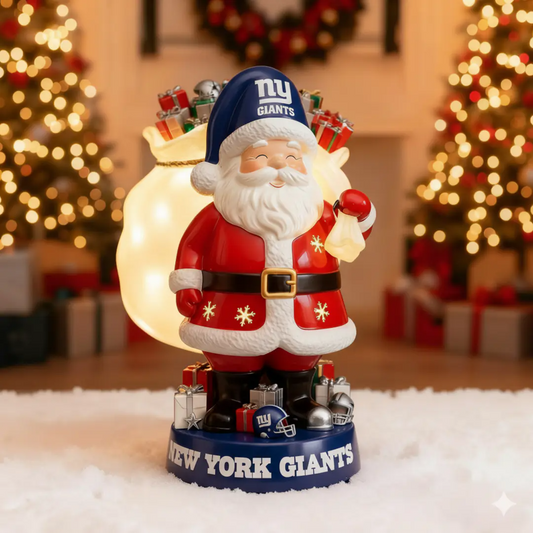 UNIQUE NFL X NYG Santa Claus LED NITE Holiday Statuary NDT NHM