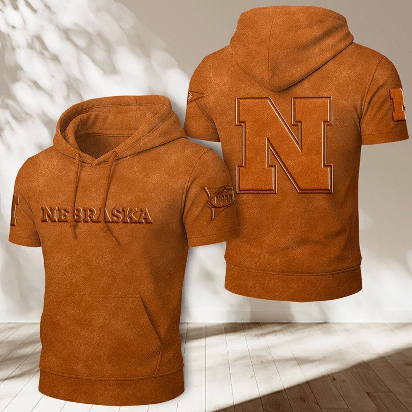 UNL x NCAA Half Sleeve Hoodie T-Shirt DatND ThuongNH