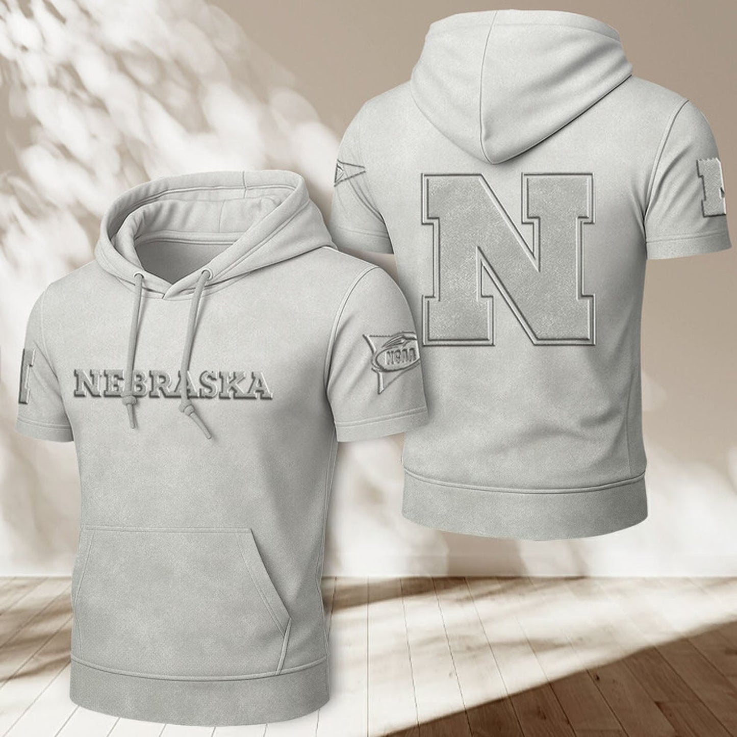 UNL x NCAA Half Sleeve Hoodie T-Shirt DatND ThuongNH