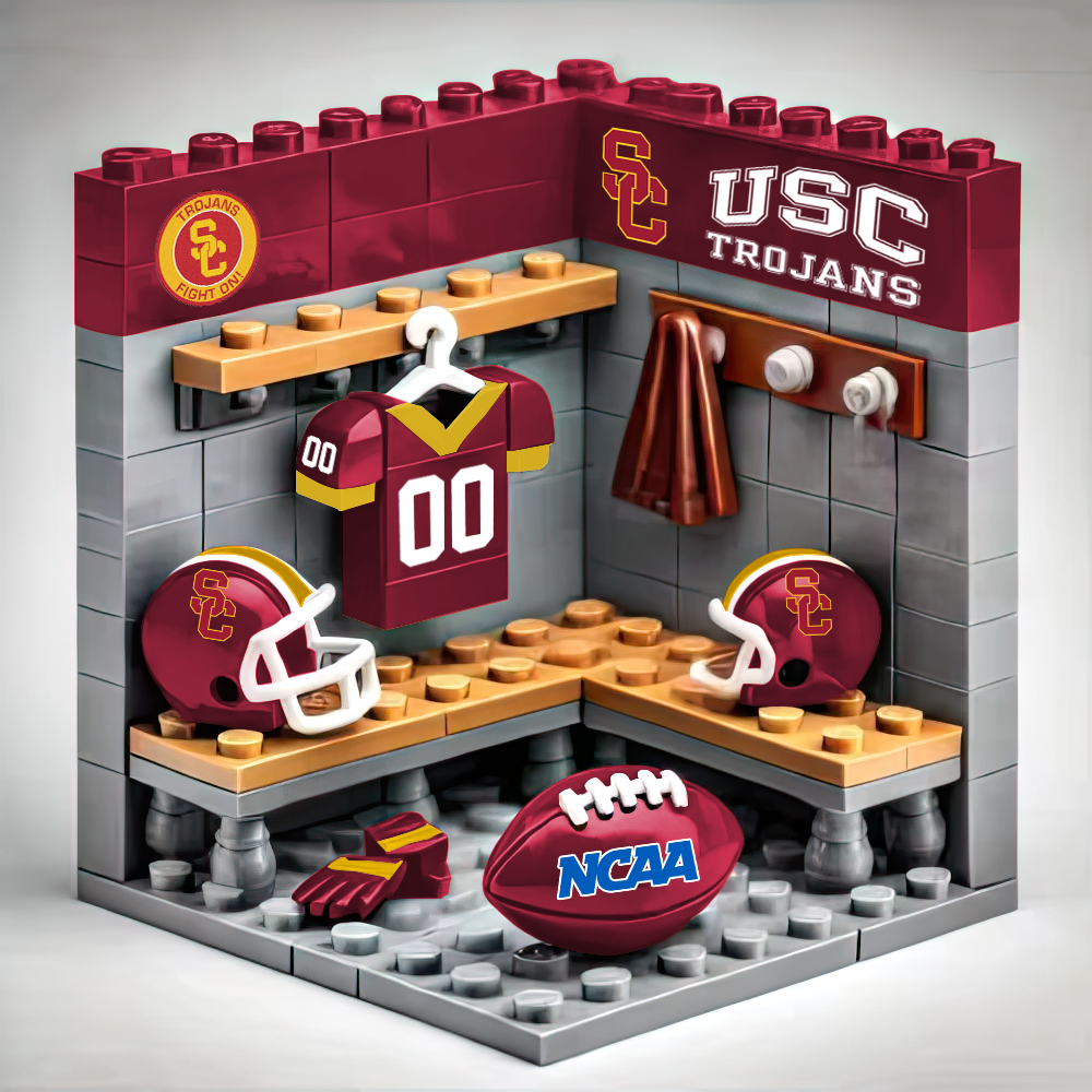 Ver.2 NCAA Teams Custom Building Blocks Creative Peripheral Gift Model Toy Mini Changing Room DDT CTND