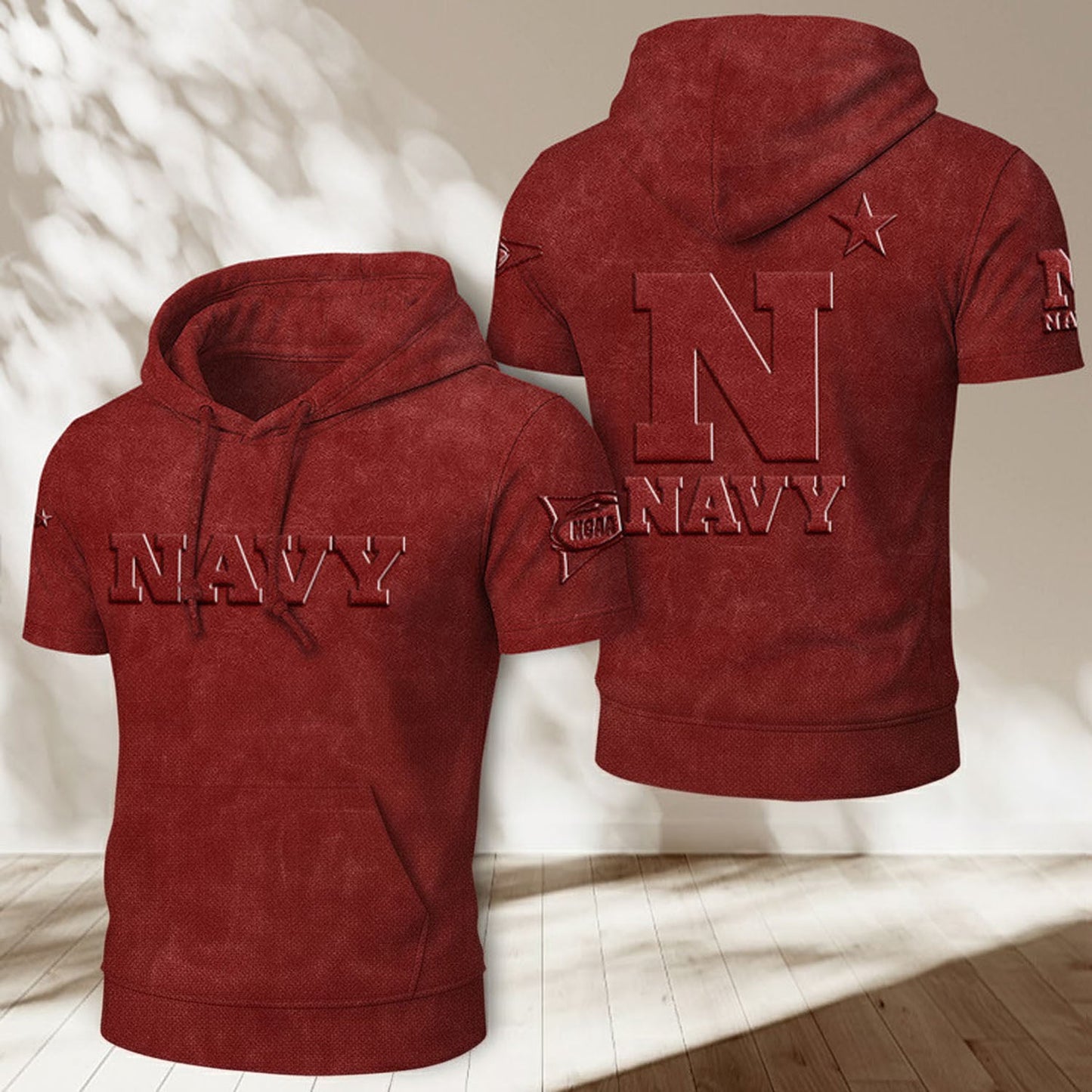 USNA x NCAA Half Sleeve Hoodie T-Shirt DatND ThuongNH
