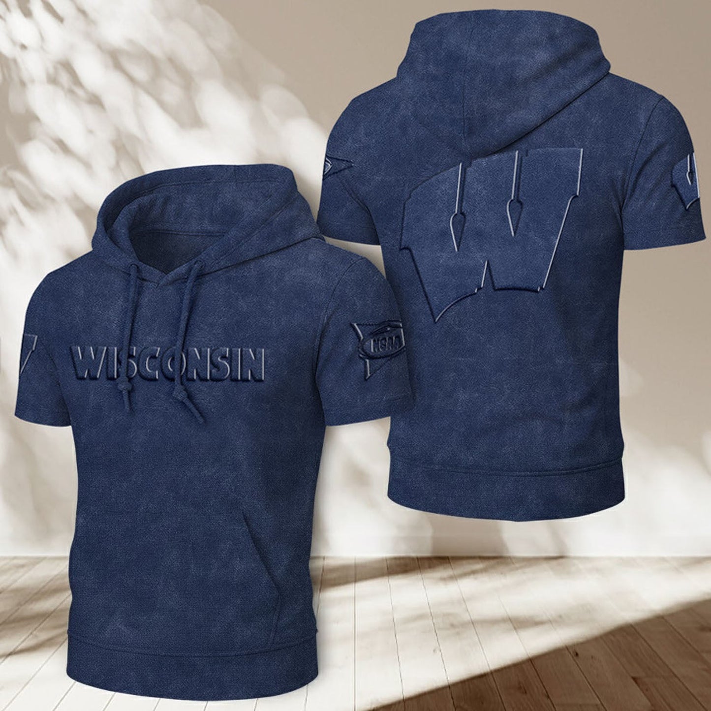 UW x NCAA Half Sleeve Hoodie T-Shirt DatND ThuongNH
