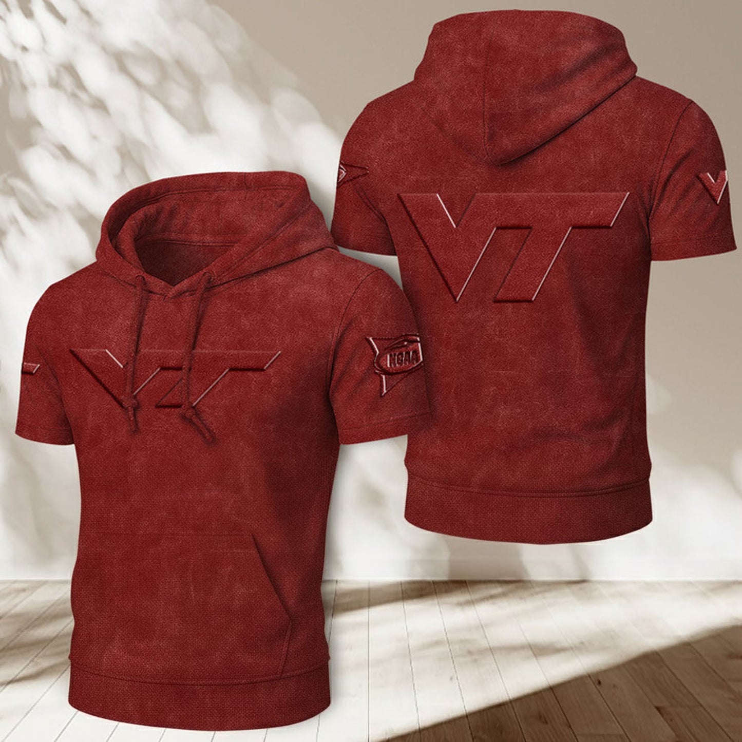 VT x NCAA Half Sleeve Hoodie T-Shirt DatND ThuongNH