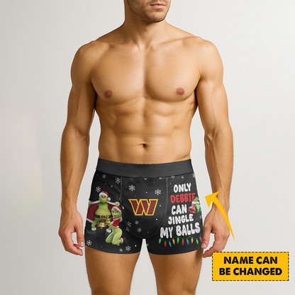WAS x NFL Funny Grinch Men Boxers Personalized Any Name DatND DVT