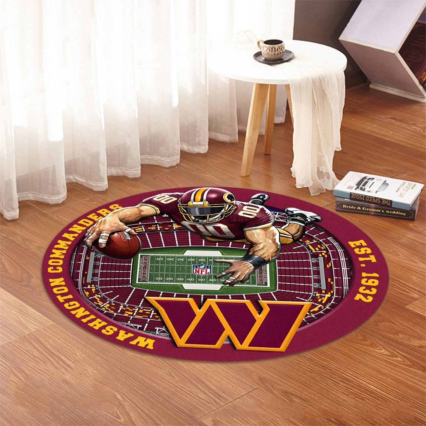 WAS x NFL Luxury 3D Round Rug DatND DVT