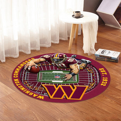 WAS x NFL Luxury 3D Round Rug DatND DVT