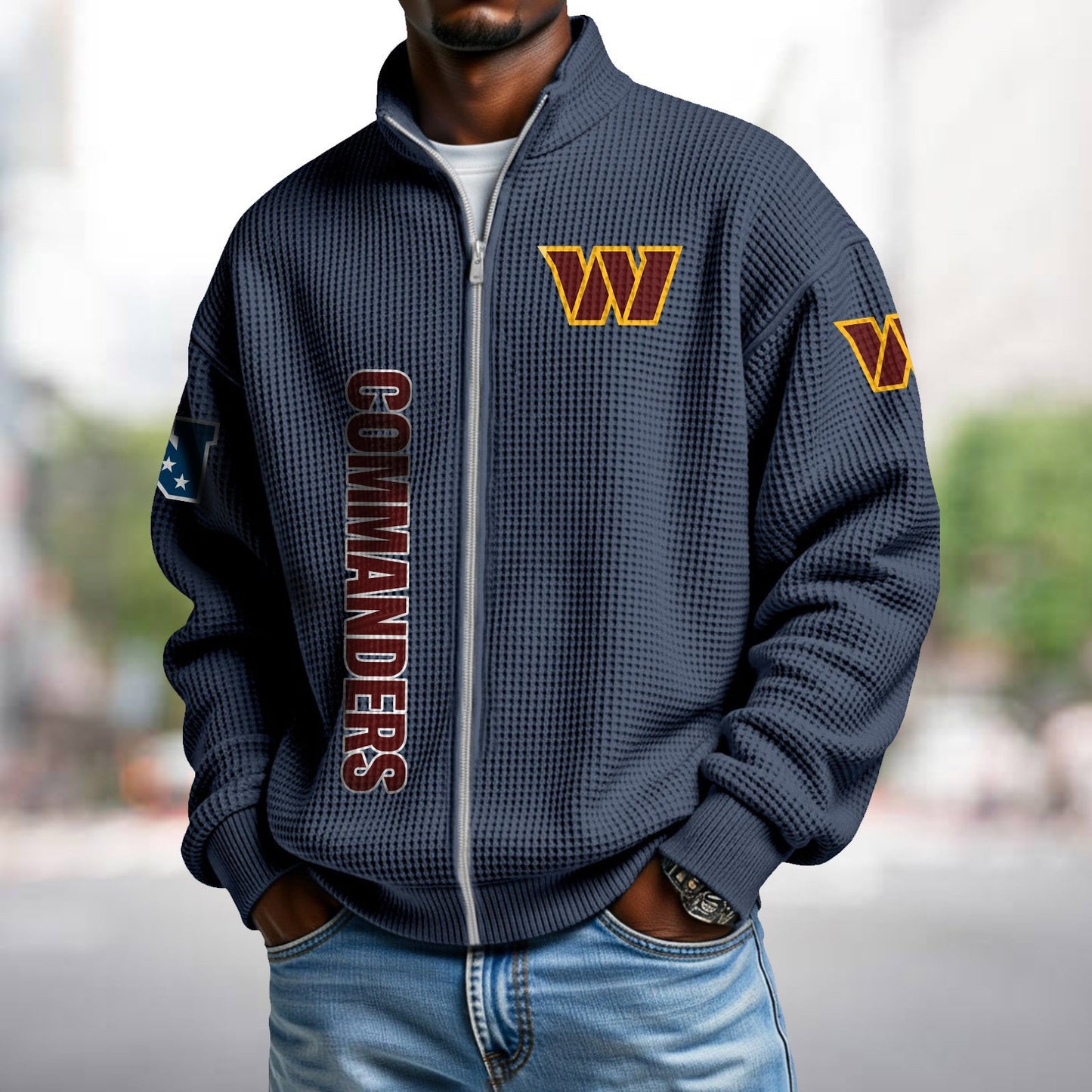 WAS x NFL Waffle Zip-Up Sweatshirt DATND TANTD