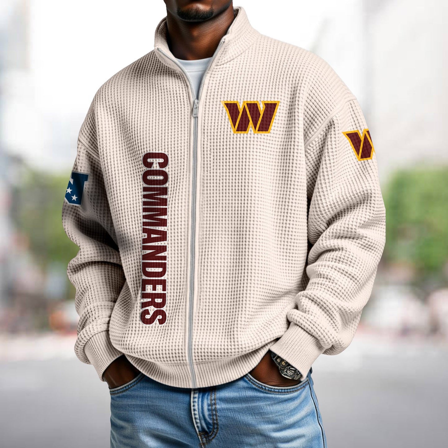 WAS x NFL Waffle Zip-Up Sweatshirt DATND TANTD