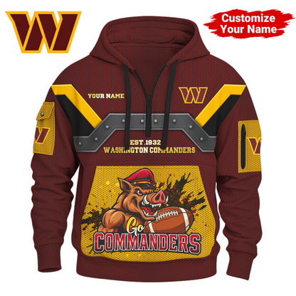 WC Premium NFL 3D Half Zip Hoodie DDT NTL