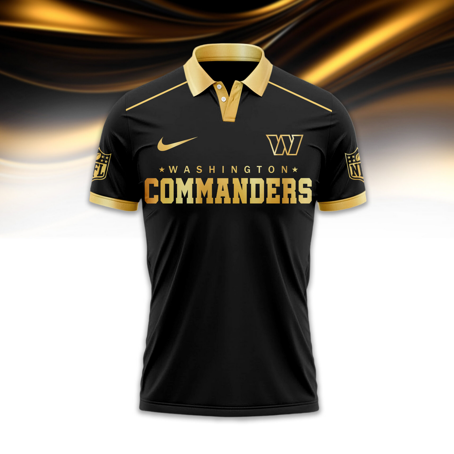 WC Premium NFL Black And Gold Custom Polo DDT CTND