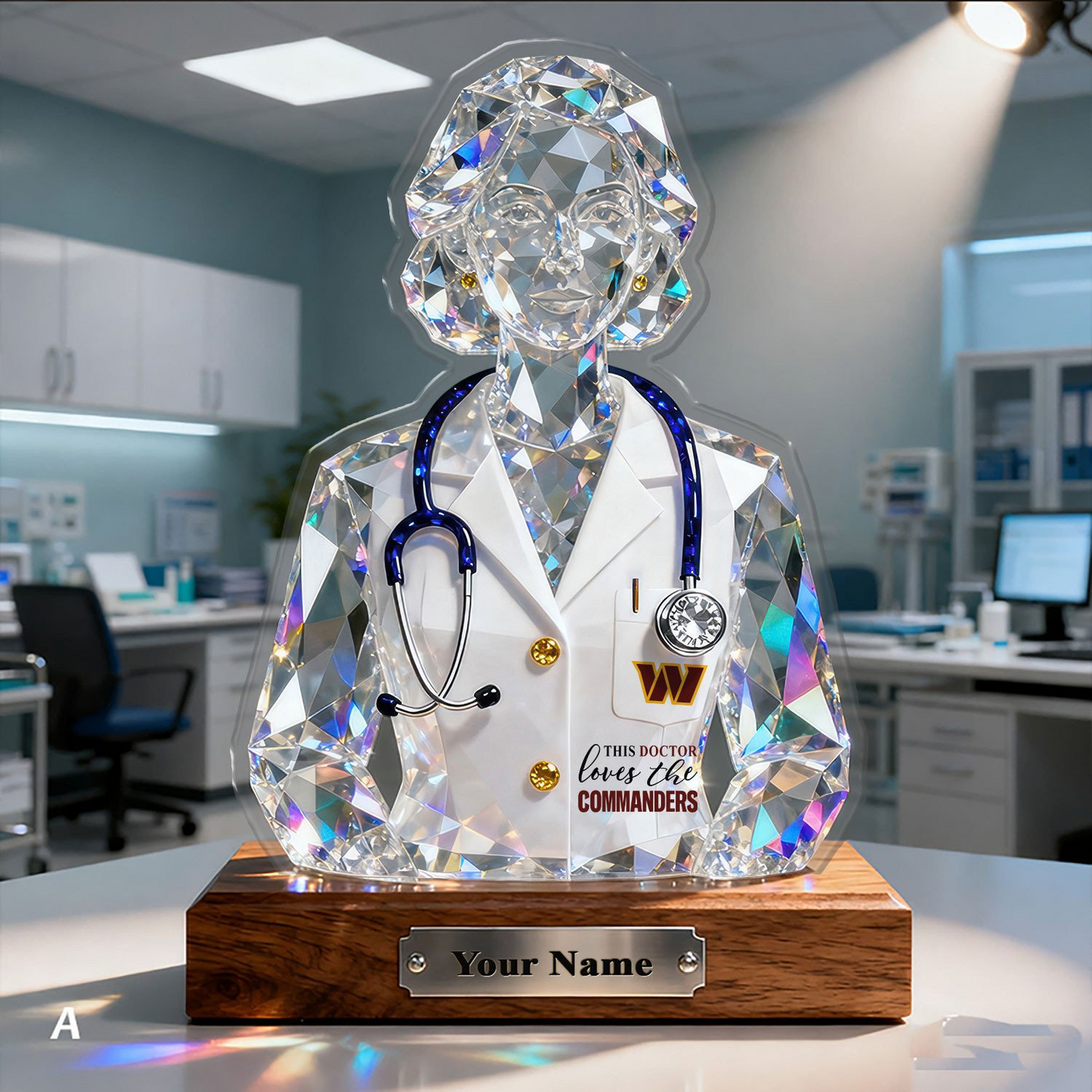 WC Premium NFL Doctor Crystal Style Desktop Ornament DDT 101125 HLPHUONG
