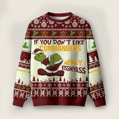 WC Premium NFL Merry Kissmyass Ugly Sweater DDT CTND