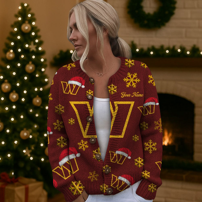 WC x NFL Women Cardigan Sweater Christmas DDT CTND