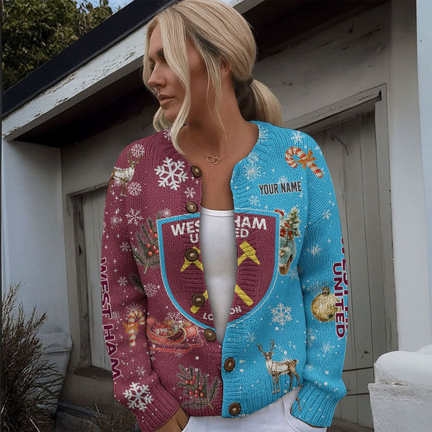 WHU x EPL Christmas Cardigan For Women DatND THUONGNH