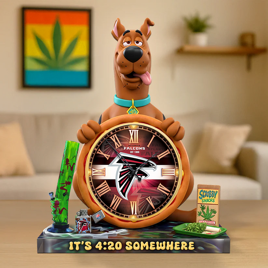 A Playful Pup Desk Clock Plaque - CHRISTMAS SCOOBIDO- ATL Gift For Weed Lovers NDT TDT