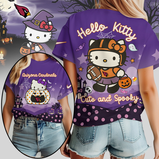 AC Premium NFL Hello Kitty Cute & Spooky Halloween Women Shirt DDT CTND