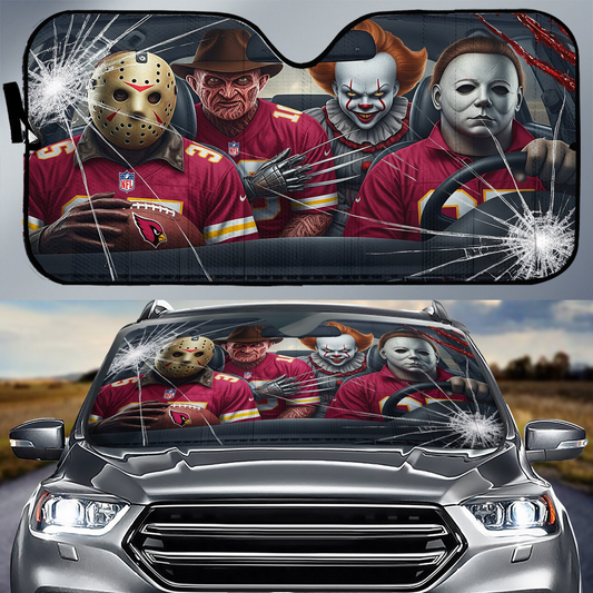 AC x NFL Horror Car Sunshade For Fan DDT CTND