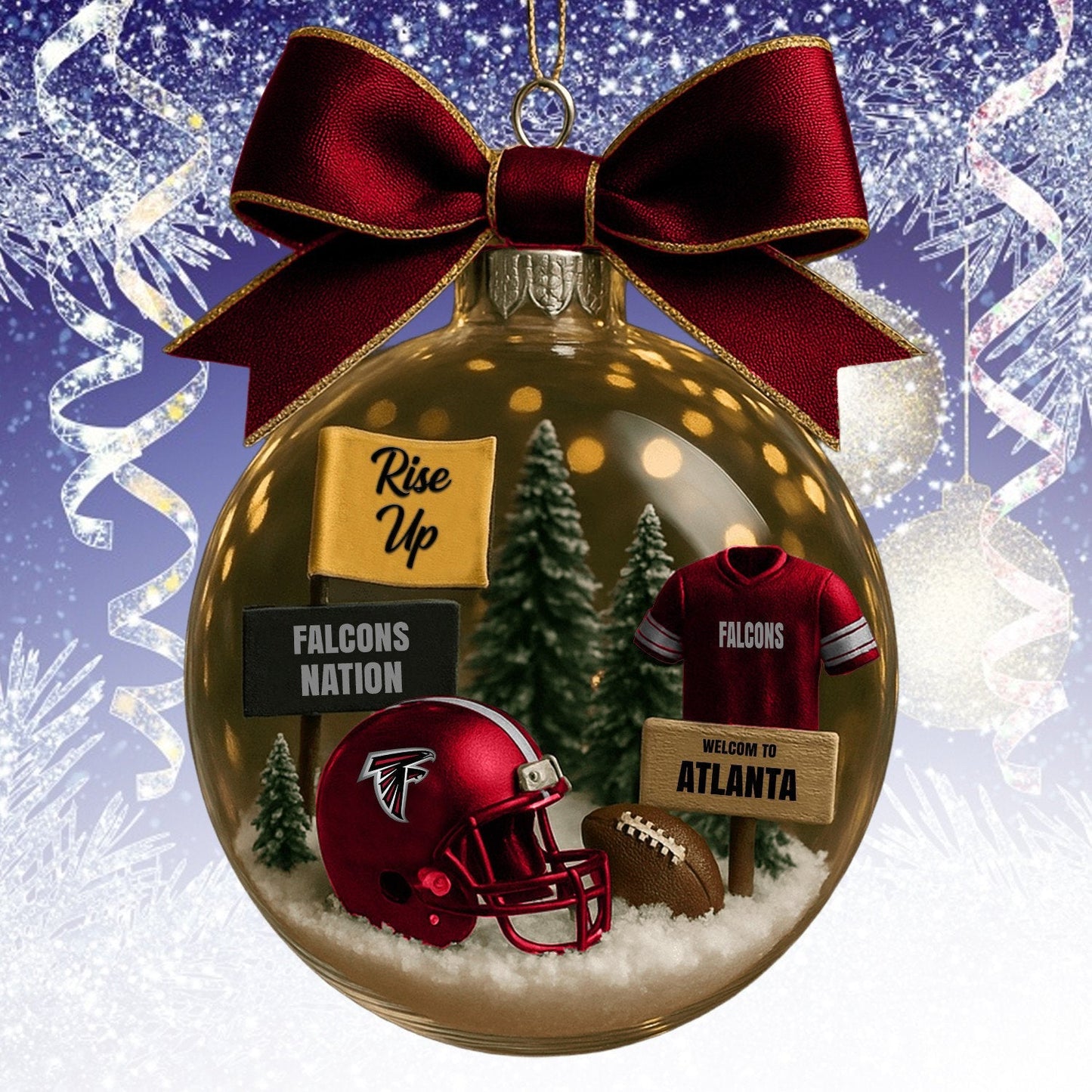 AF  NFL Acrylic Ball Ornament - Best Gift For Fans DDT CTND