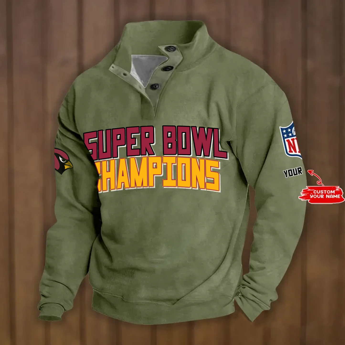 ARI x NFL Double Breasted Stand Collar Hoodies DATND TANTD