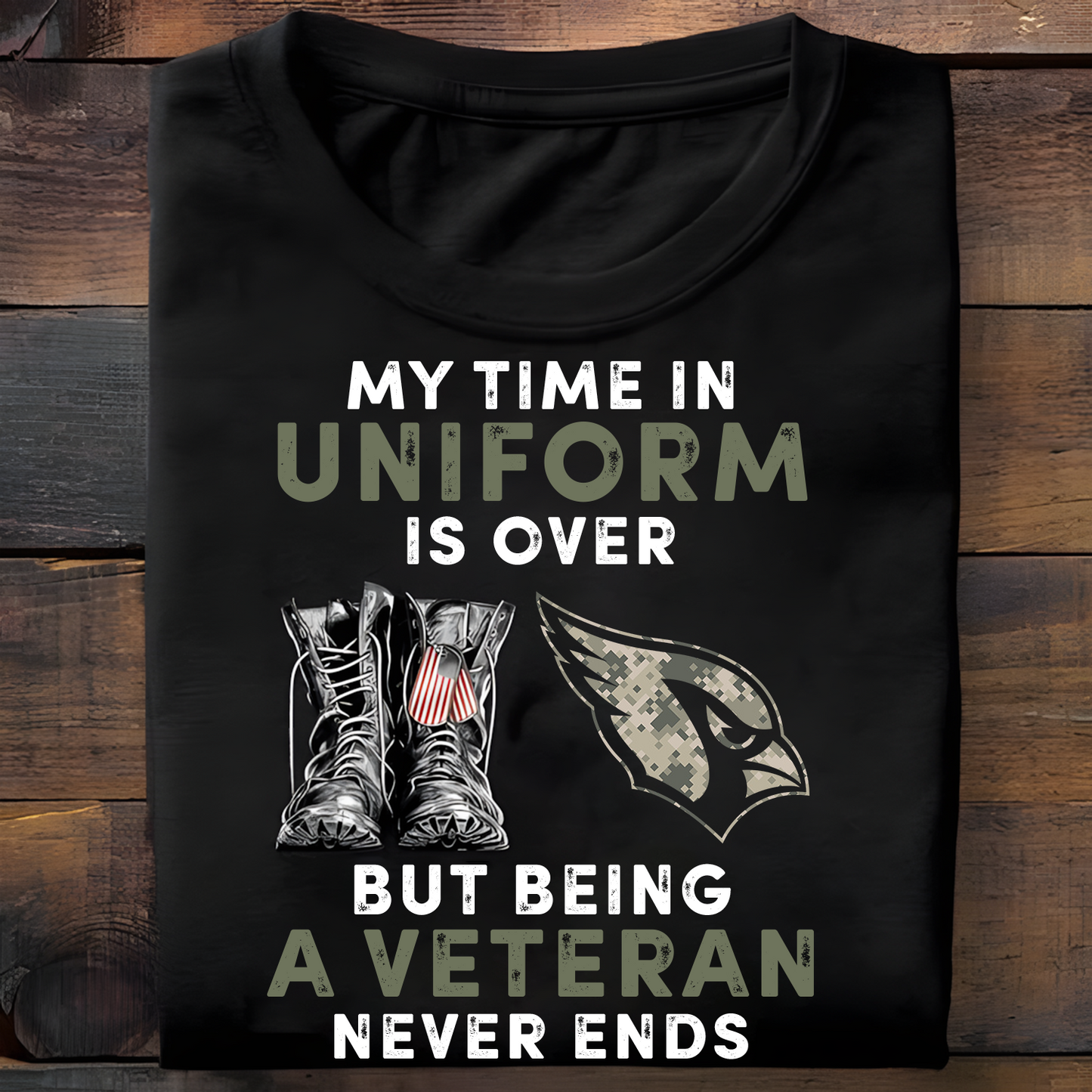 ARI x NFL My Time In Uniform Is Over But Being A Veteran Never Ends 2D Shirt DatND ThuongNH