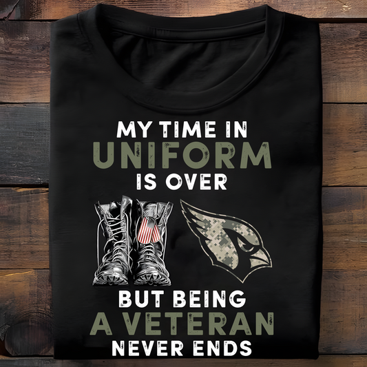 ARI x NFL My Time In Uniform Is Over But Being A Veteran Never Ends 2D Shirt DatND ThuongNH