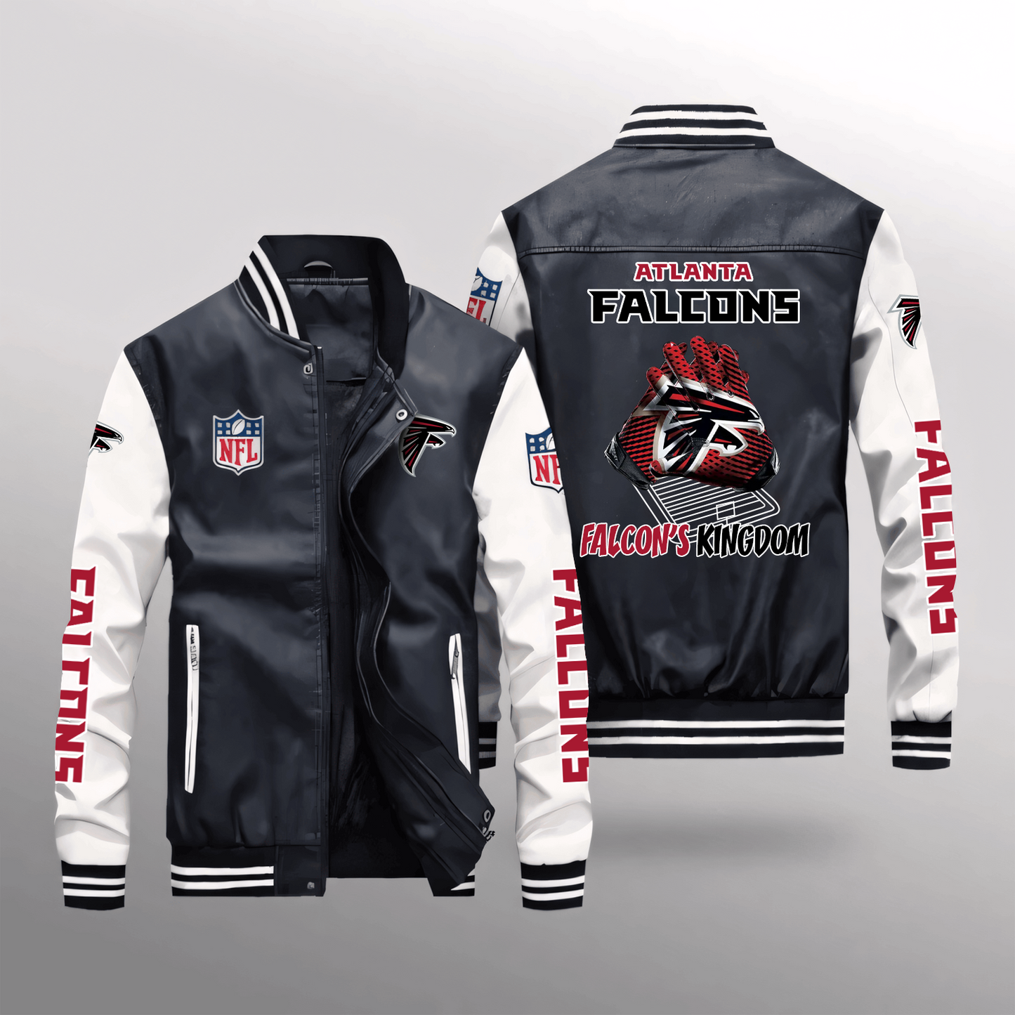ATL x NFL Leather Bomber Jacket DATND TANTD