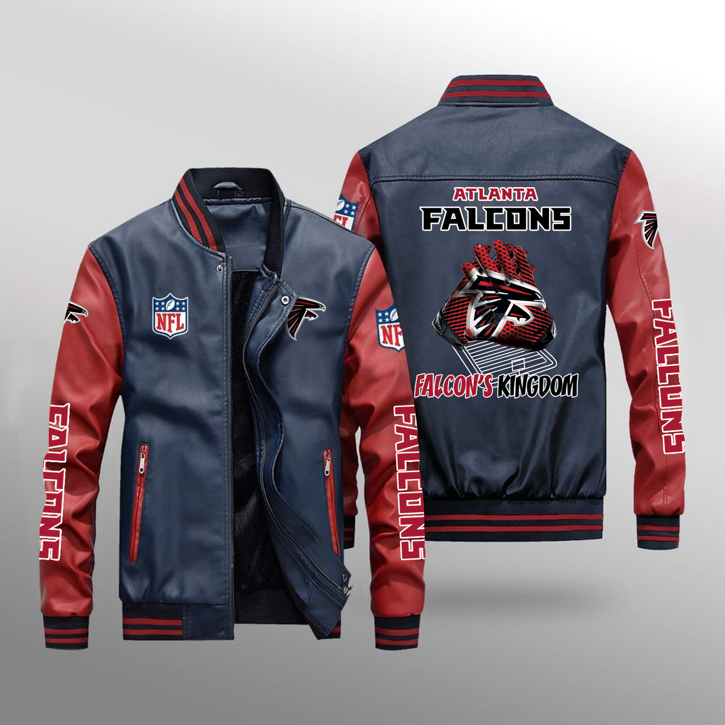 ATL x NFL Leather Bomber Jacket DATND TANTD