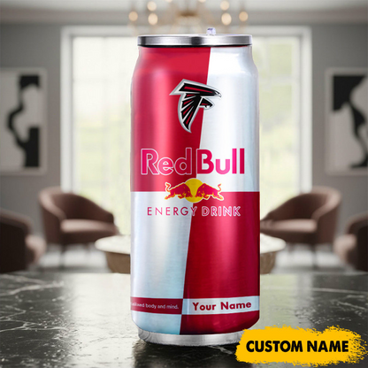 ATL x NFL Mix RedB Drink Can Tumbler Custom Any Name DATND TANTD