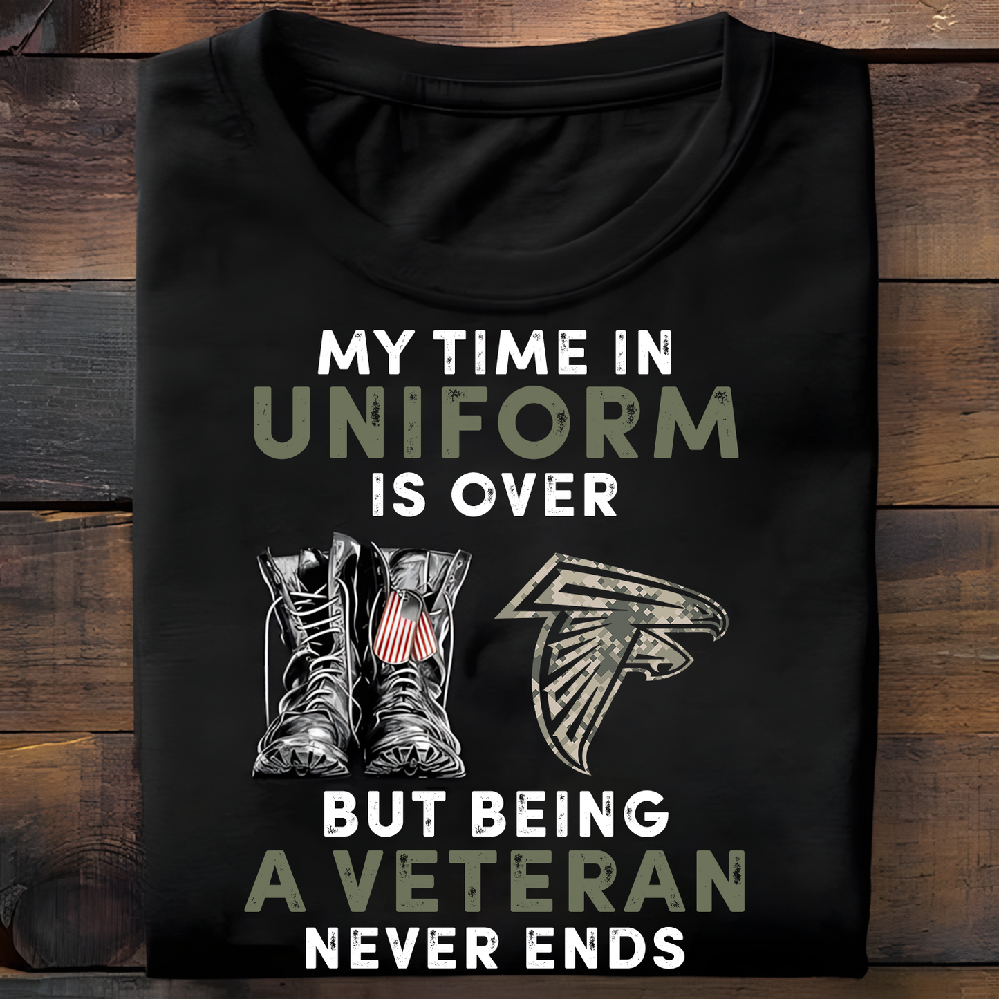 ATL x NFL My Time In Uniform Is Over But Being A Veteran Never Ends 2D Shirt DatND ThuongNH