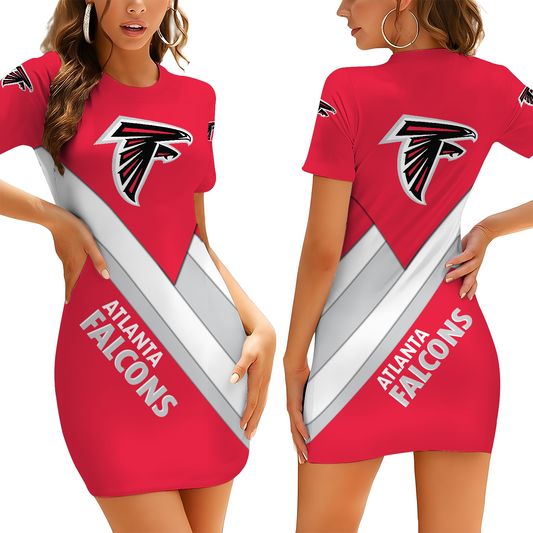 ATL X NFL Short Sleeve Bodycon Mini Dress DATND THUONGNH