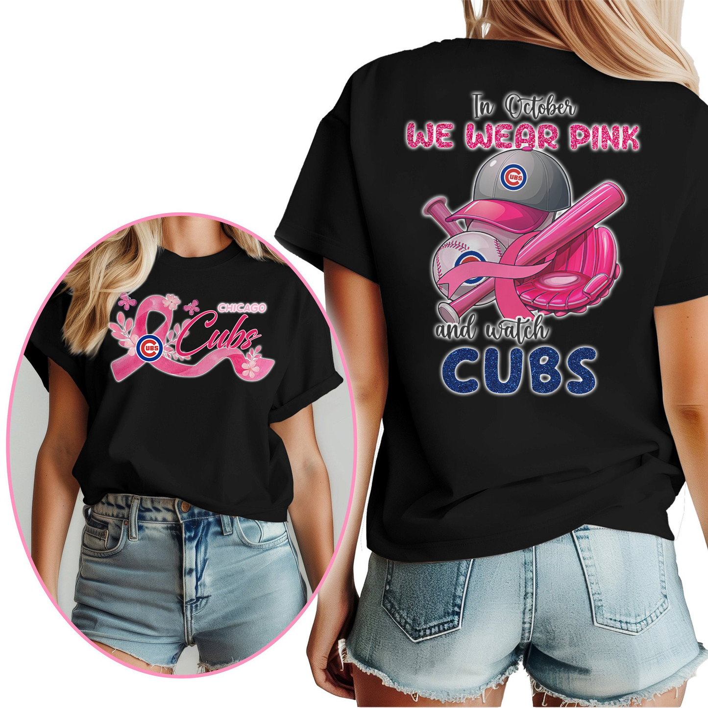 In October We Wear Pink And Watch MLB CC Shirt DDT NTL