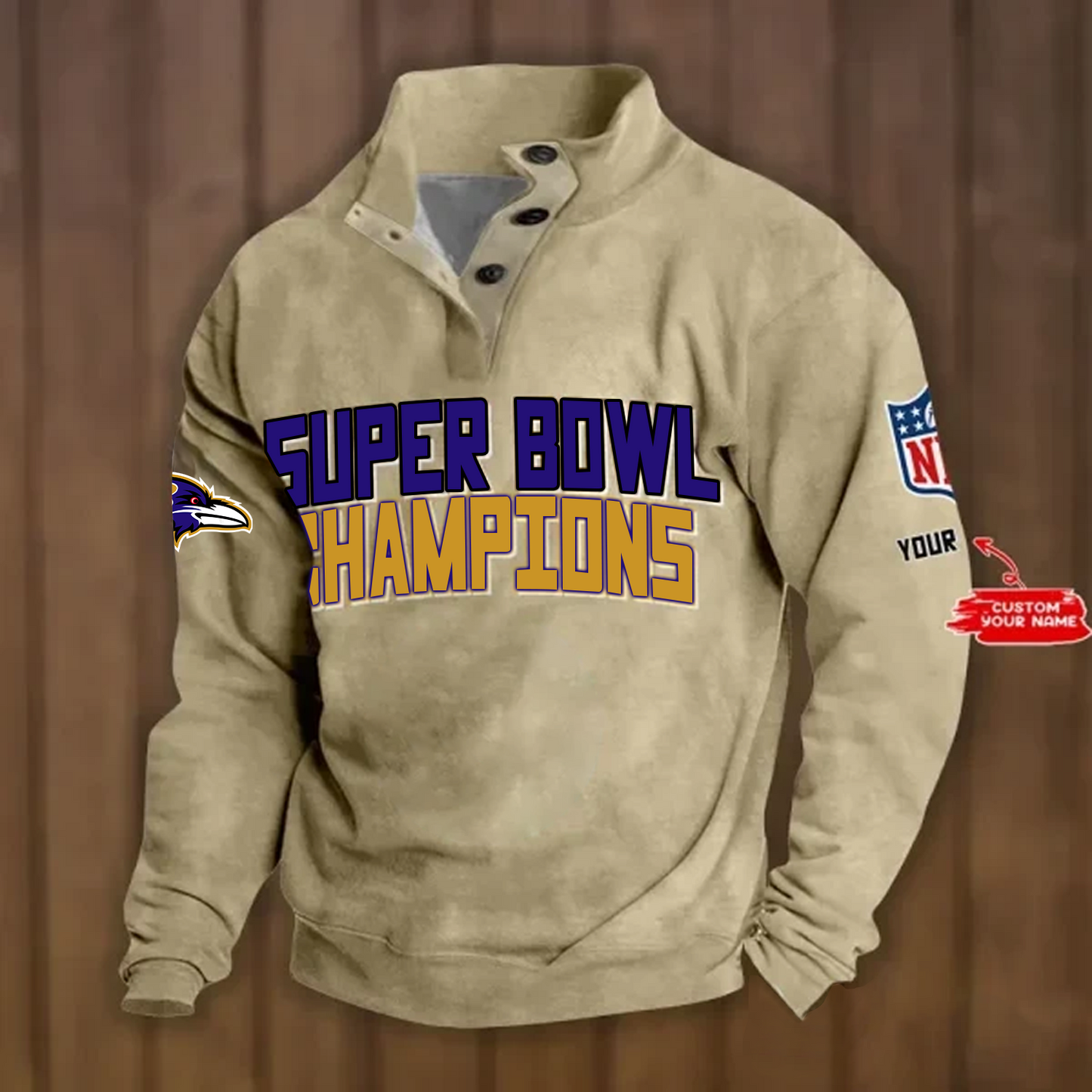 BAL x NFL Double Breasted Stand Collar Hoodies DATND TANTD