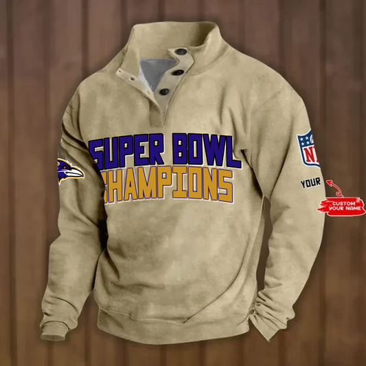 BAL x NFL Double Breasted Stand Collar Hoodies DATND TANTD