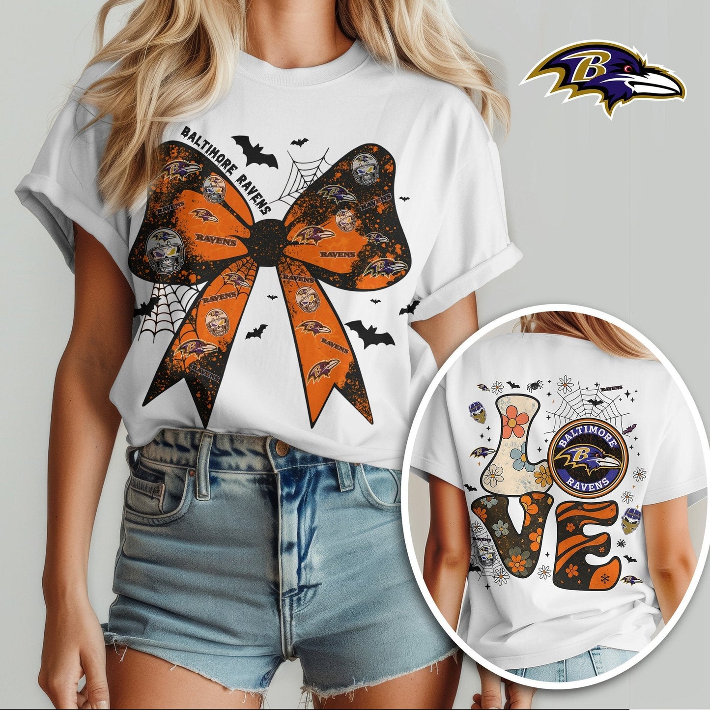BAL x NFL Halloween Bow 3D Shirt 0409 DatND DVT