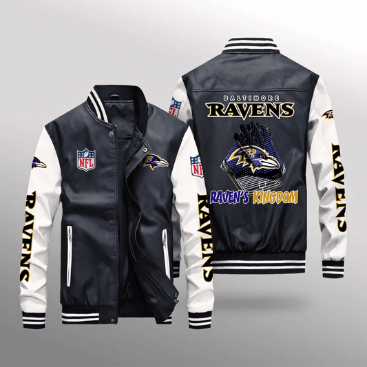 BAL x NFL Leather Bomber Jacket DATND TANTD