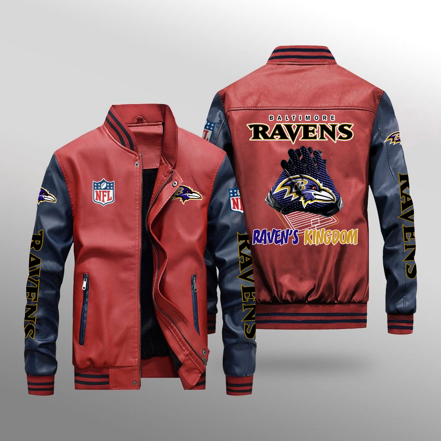 BAL x NFL Leather Bomber Jacket DATND TANTD