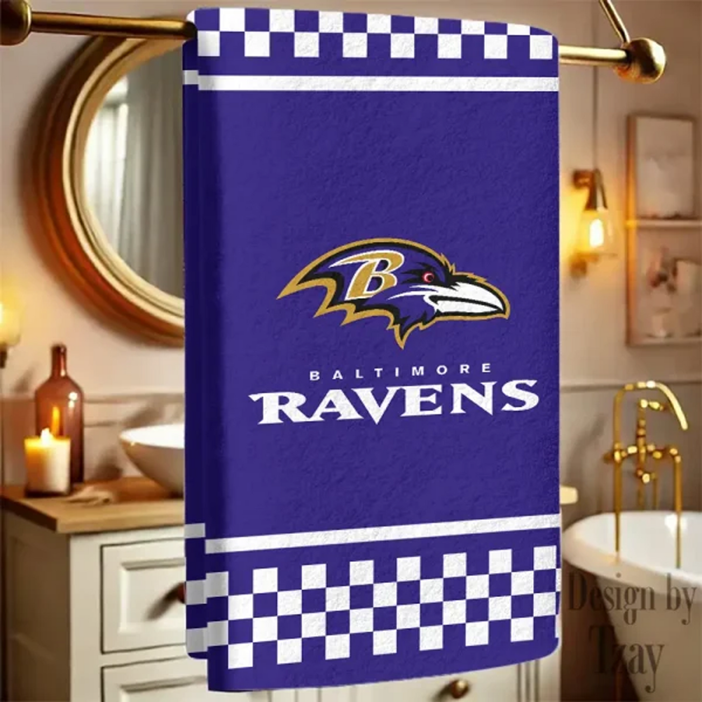 BAL X NFLNew Bath Towel Custom Any Name Gift For Fan V1 NAK NHT