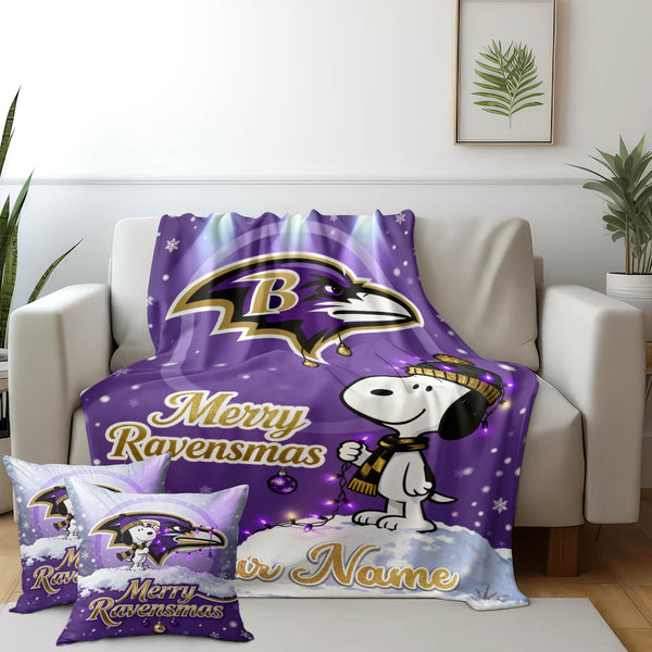 BAL x SNP Premium Christmas Fleece Blanket & Throw Pillow V1 NAK NHT