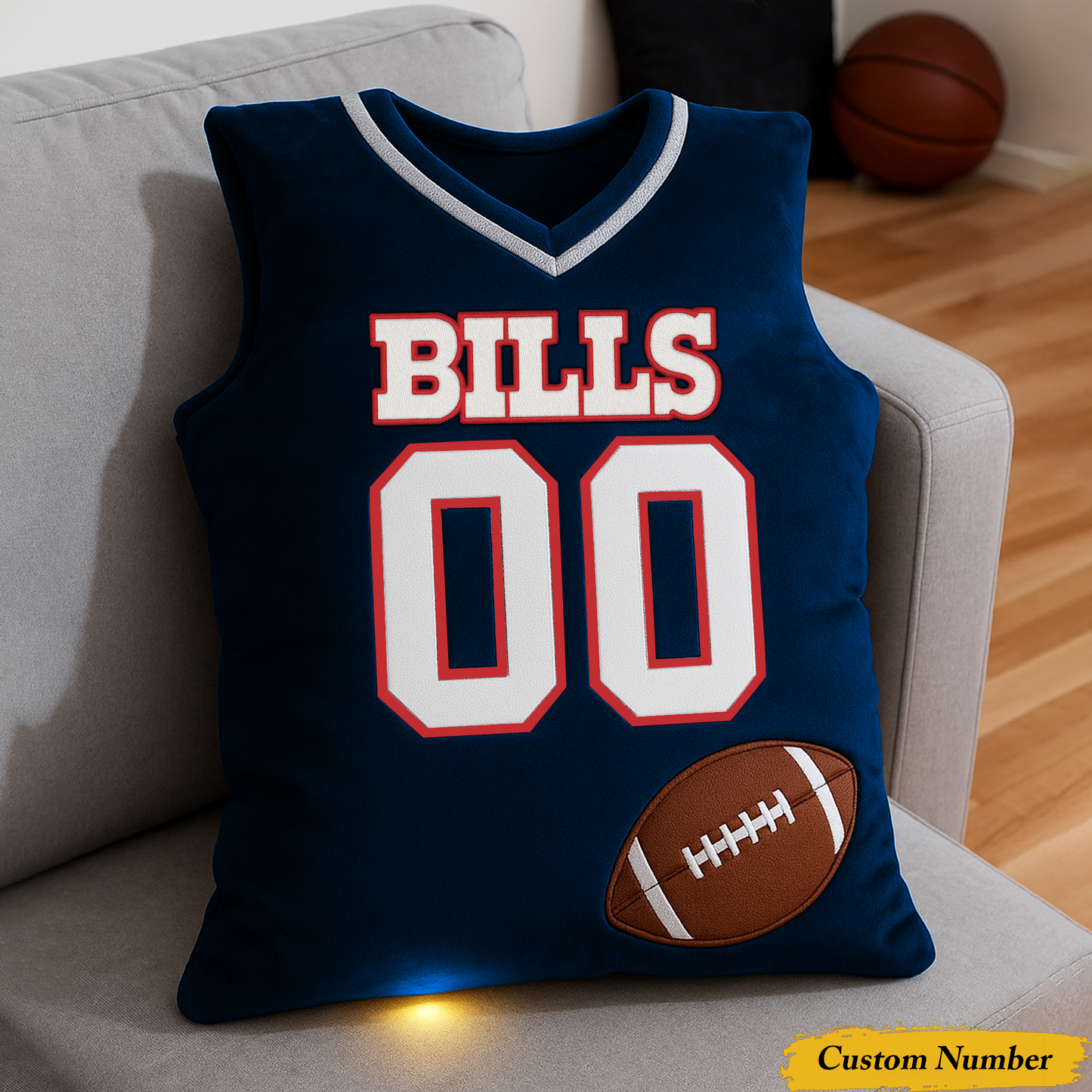 BB x NFL Personalized Graphic 3DPrint Football Jersey Pillow DDT CTND