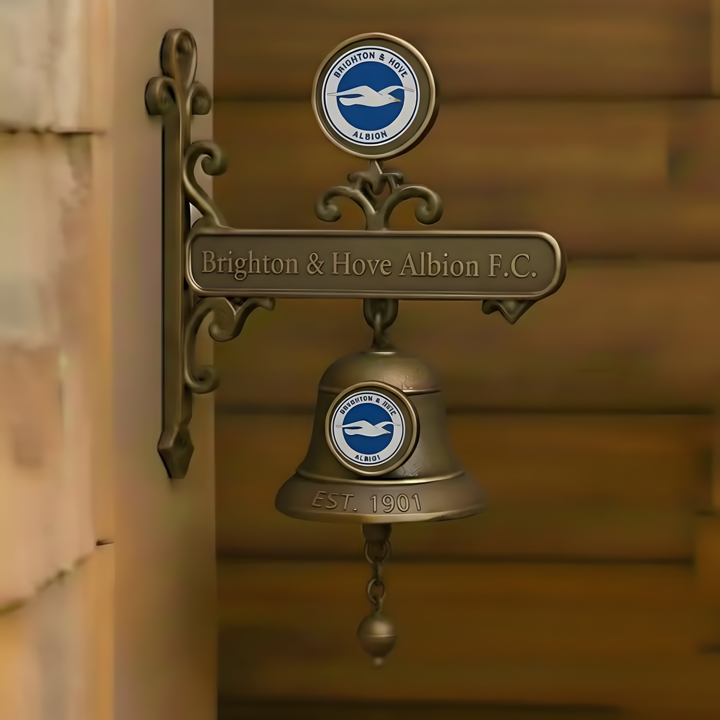 BHA X EPL Vintage Football Club Brass Bell V1 NAK NHT