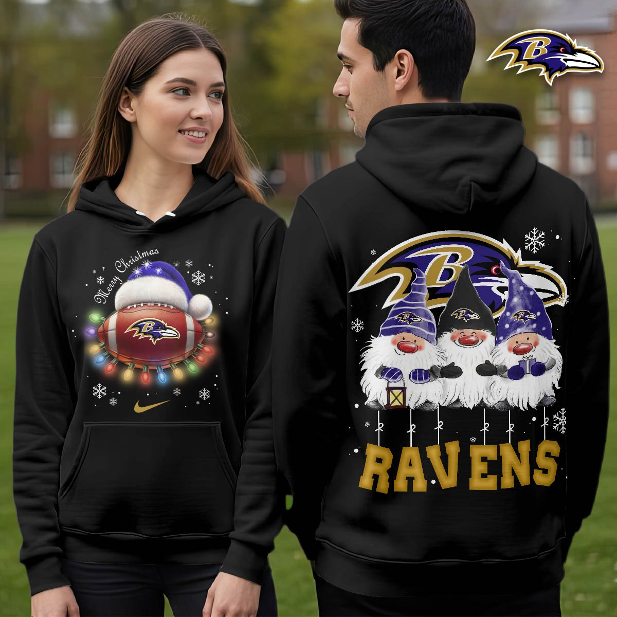 BR Premium NFL Christmas Gnomes Hoodie DDT CTND