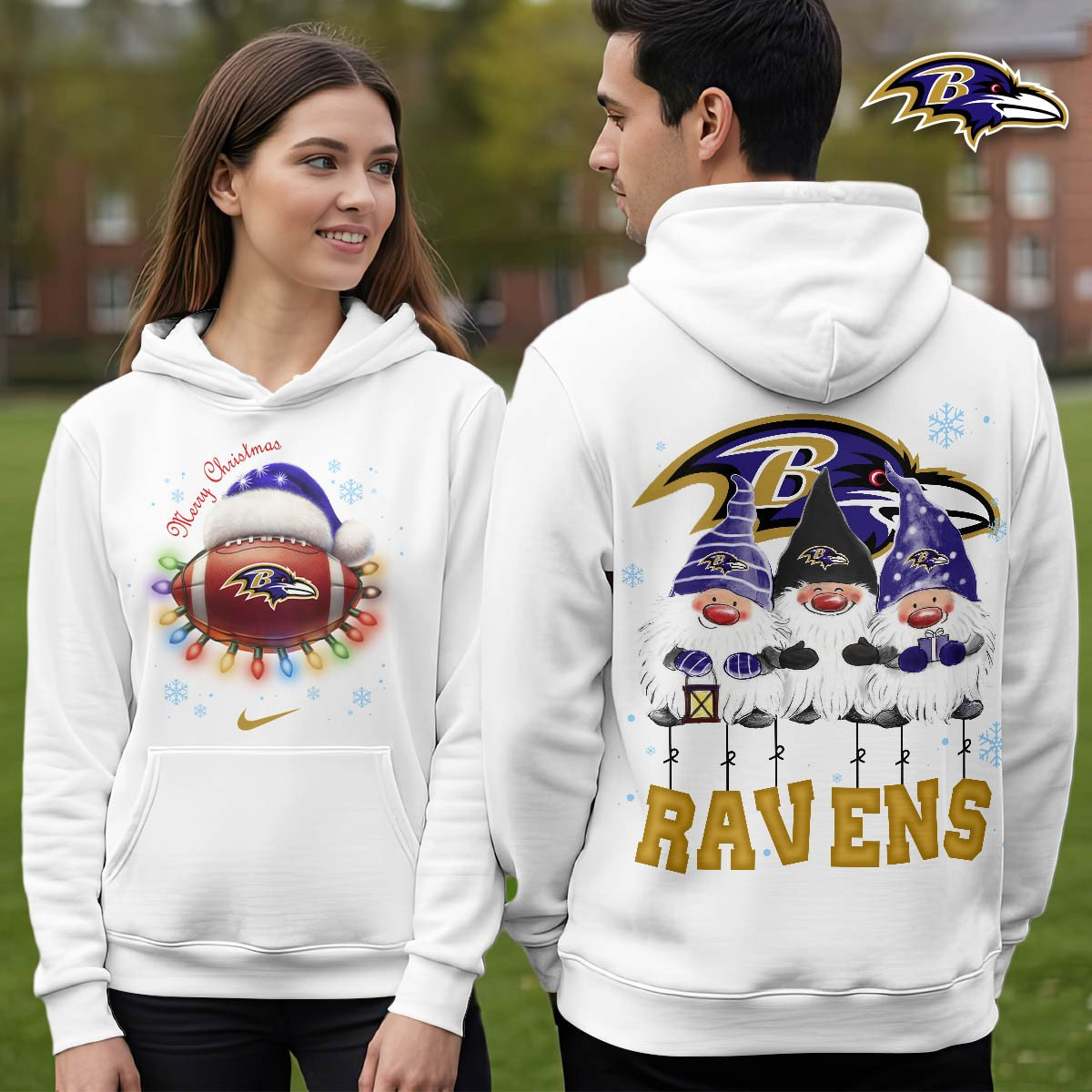 BR Premium NFL Christmas Gnomes Hoodie DDT CTND