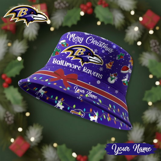 BR Premium NFL Merry Christmas Bucket Hat DDT CTND