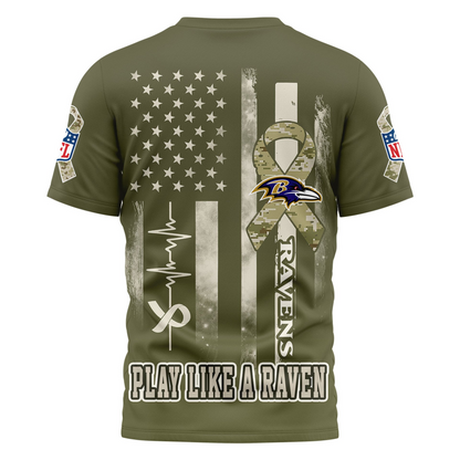 BR Premium NFL Salute to Service Camo 3D Shirt DDT CTND