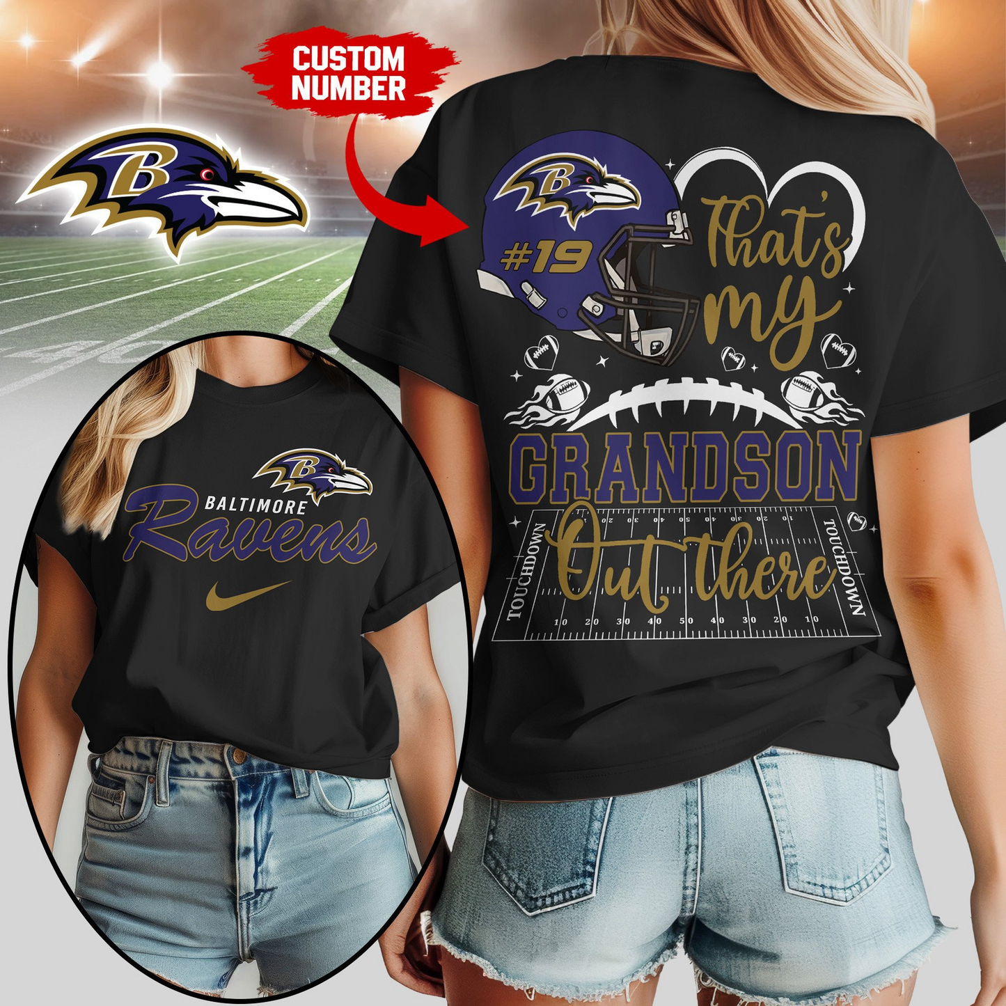 BR Premium NFL That My Grandson Out There Shirt DDT NTL