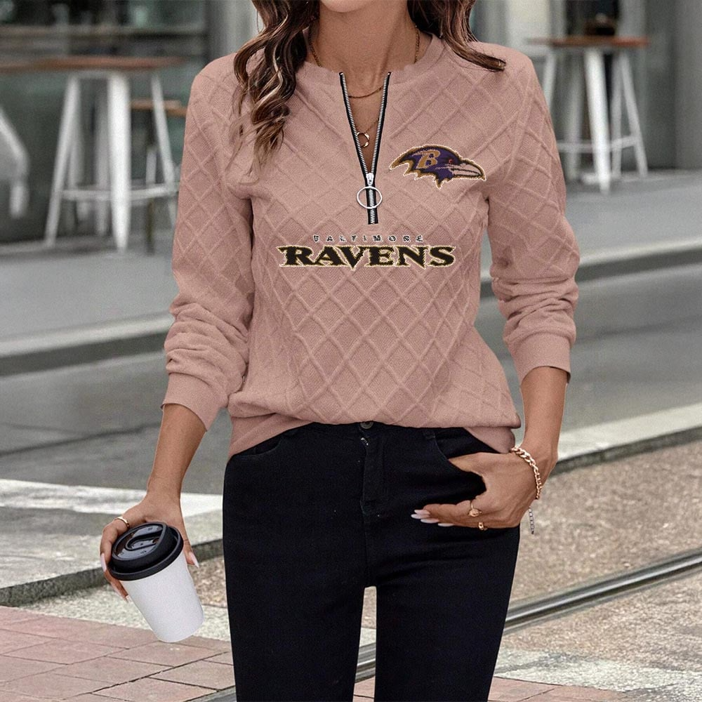 BR x NFL Women's Knit Textured Fabric Zip Up Sweatshirt DDT CTND
