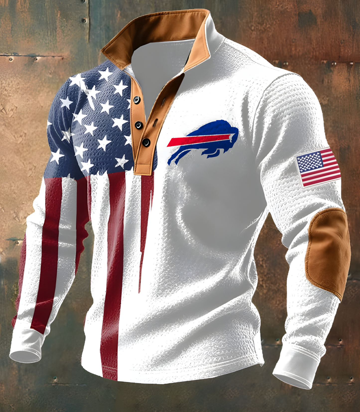 BUF X NFL Casual Flag Print Long-sleeved Sweatshirt Football Team NAK THUONGNH