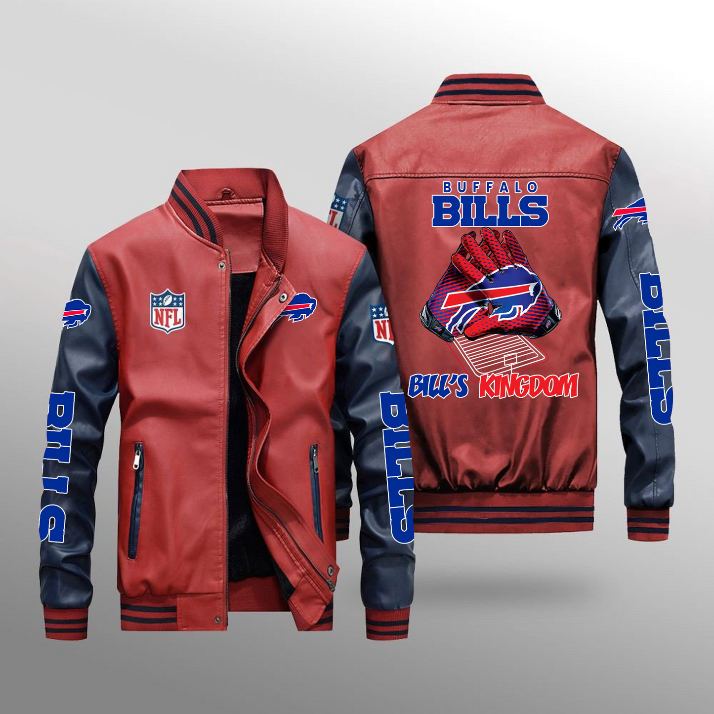 BUF x NFL Leather Bomber Jacket DATND TANTD
